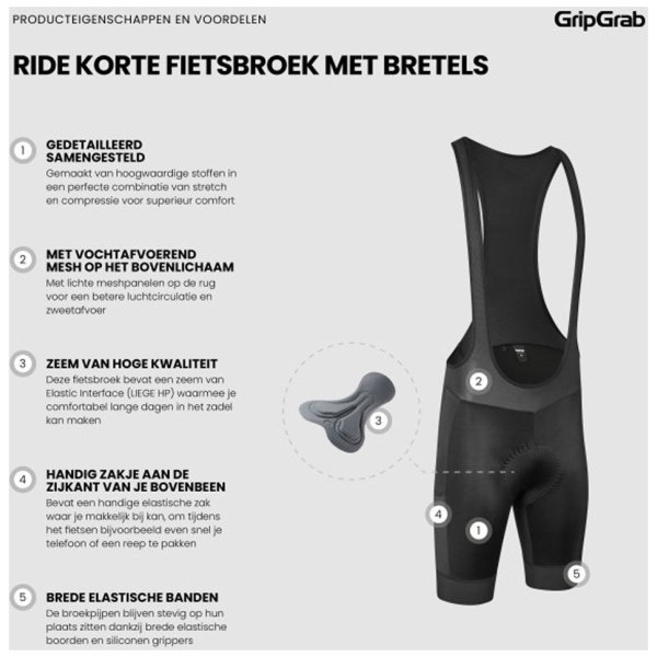 Gripgrab Ride korte fietsbroek met bretels - Afbeelding 2