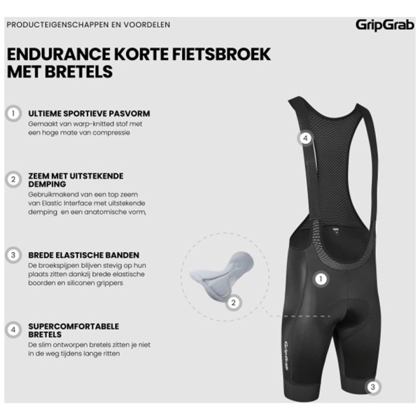 Gripgrab Pace korte fietsbroek met bretels - Afbeelding 2